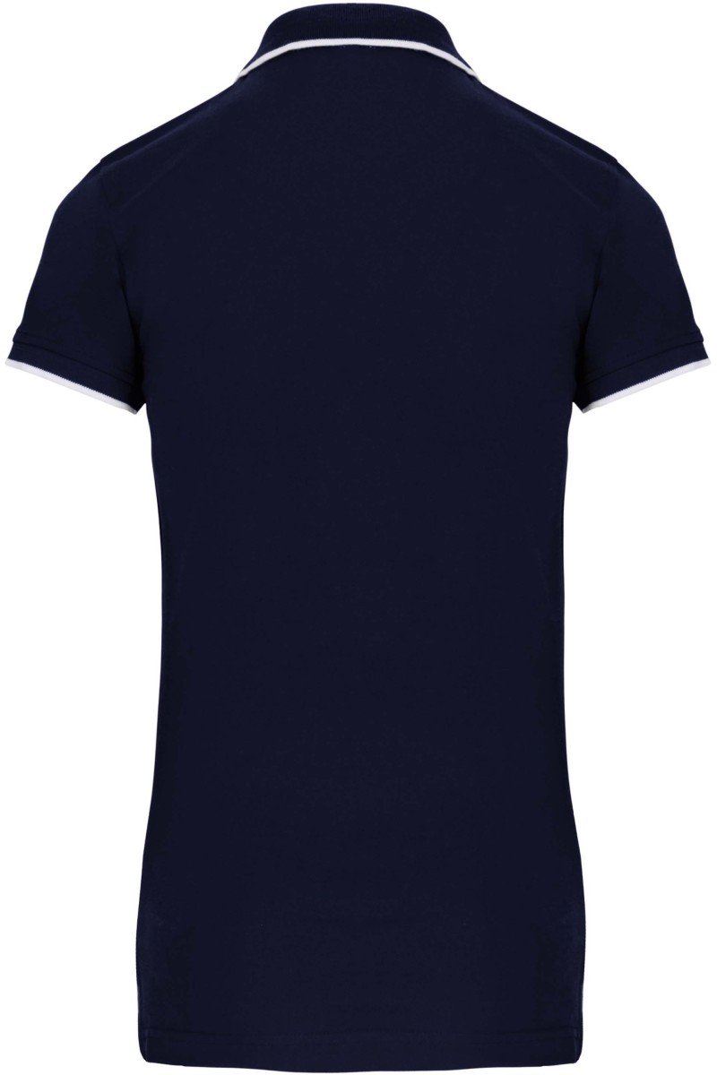 Polo maille piquée manches courtes femme