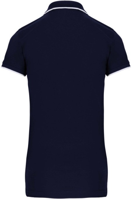 Polo maille piquée manches courtes femme