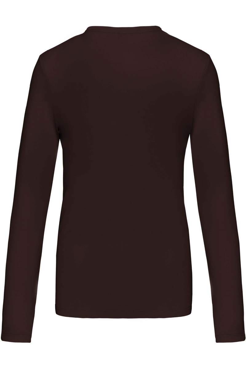 T-shirt col V manches longues femme