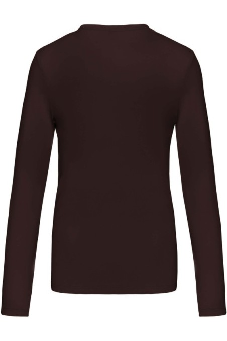 T-shirt col V manches longues femme