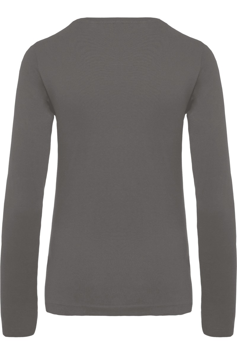 T-shirt coton Bio col rond manches longues femme