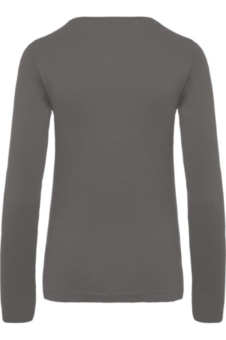 T-shirt coton Bio col rond manches longues femme