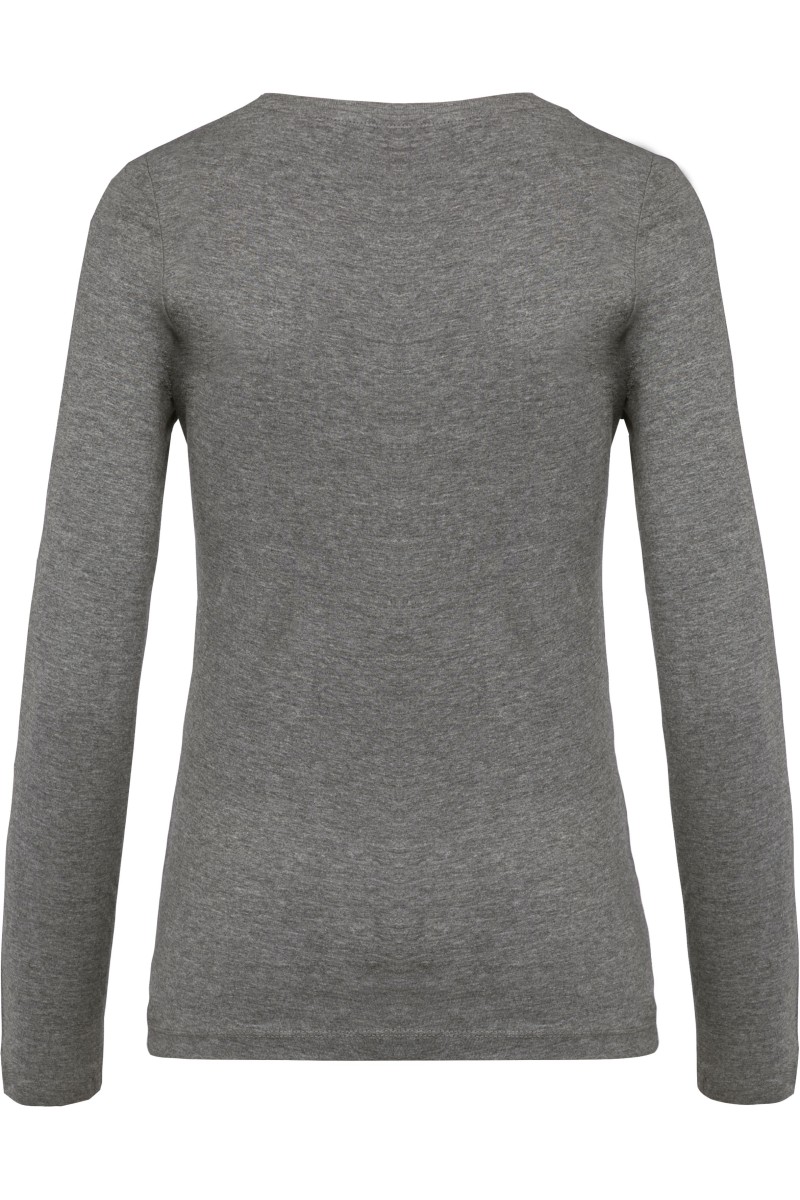 T-shirt coton Bio col rond manches longues femme