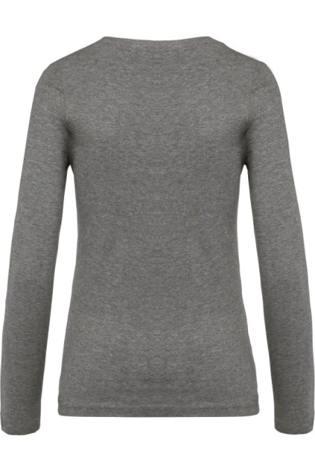 T-shirt coton Bio col rond manches longues femme