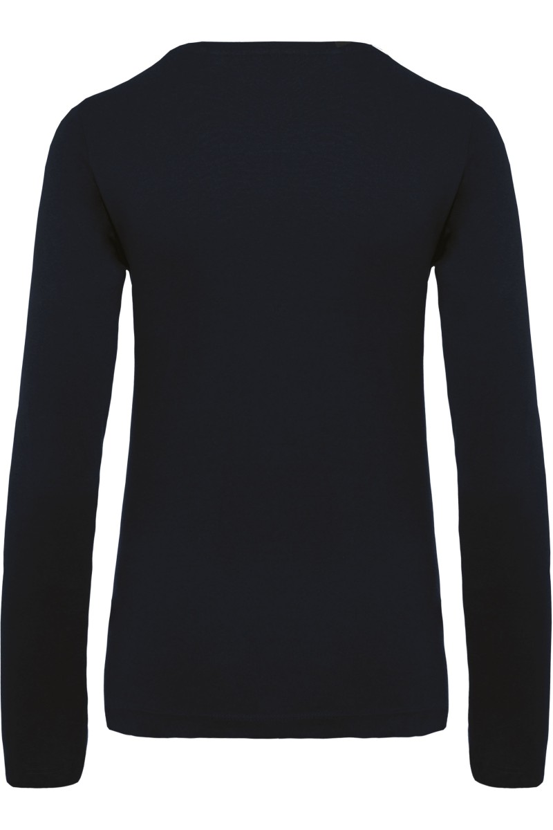 T-shirt coton Bio col rond manches longues femme