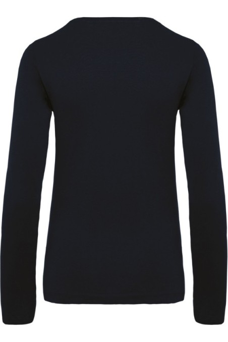 T-shirt coton Bio col rond manches longues femme