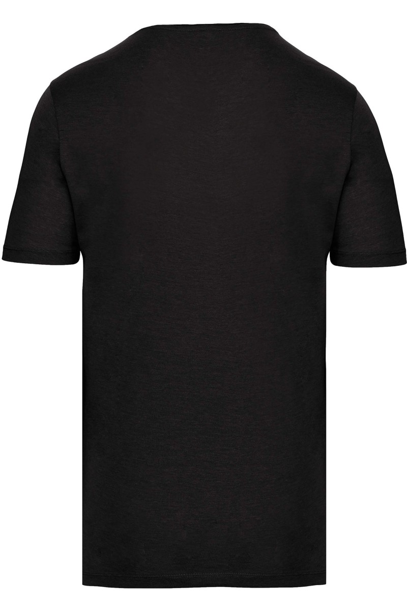 T-shirt Bio col à bords francs manches courtes homme