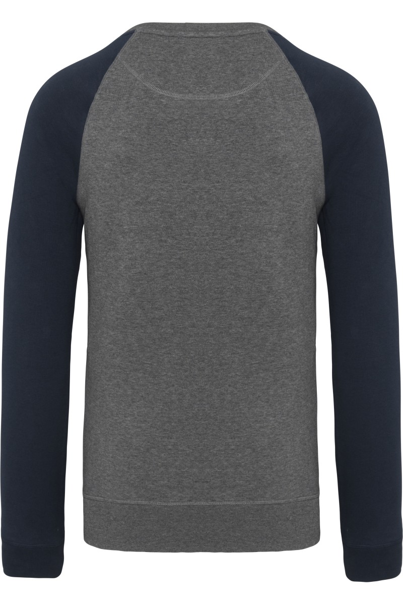 Sweat-shirt Bio bicolore col rond manches raglan homme