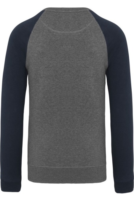 Sweat-shirt Bio bicolore col rond manches raglan homme