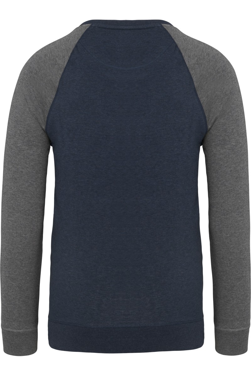 Sweat-shirt Bio bicolore col rond manches raglan homme