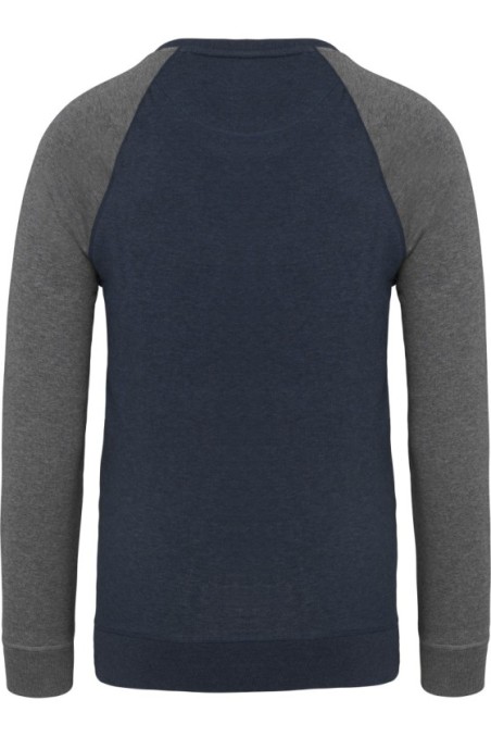Sweat-shirt Bio bicolore col rond manches raglan homme