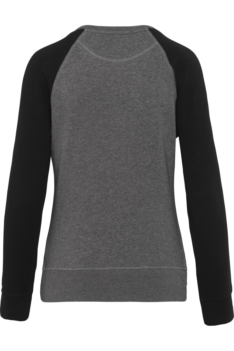 Sweat-shirt Bio bicolore col rond manches raglan femme