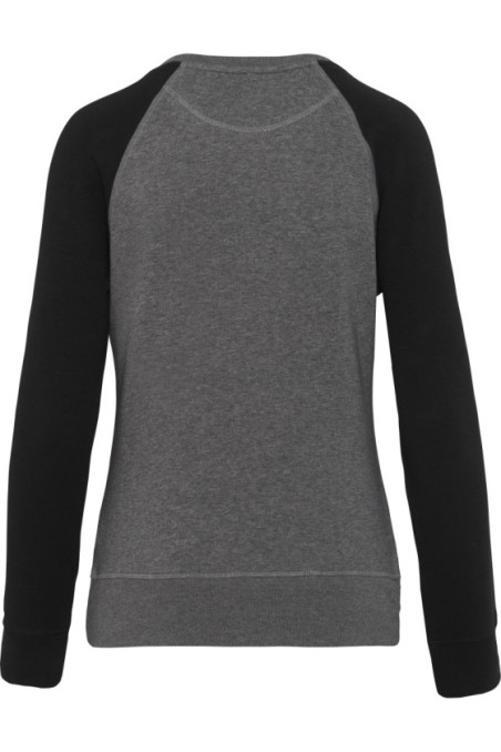 Sweat-shirt Bio bicolore col rond manches raglan femme