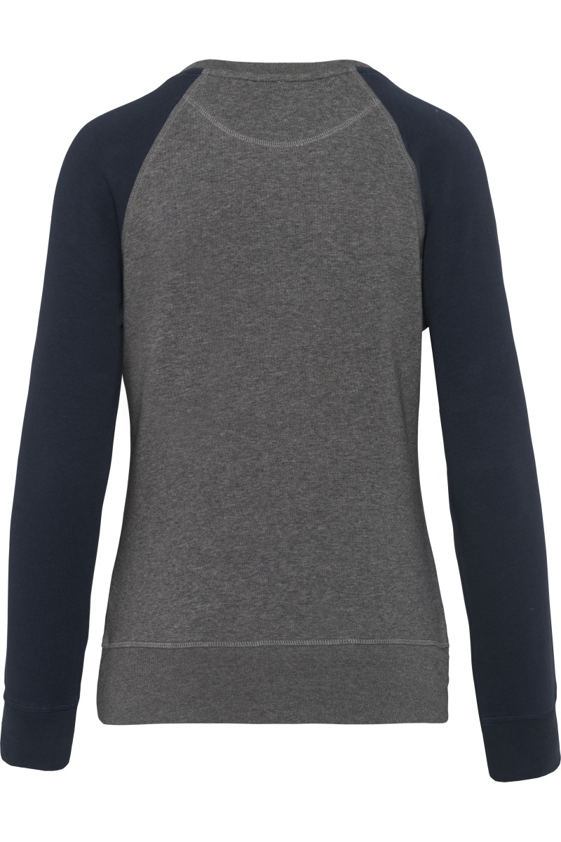 Sweat-shirt Bio bicolore col rond manches raglan femme