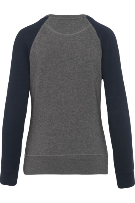 Sweat-shirt Bio bicolore col rond manches raglan femme