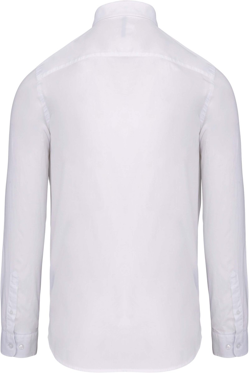 Chemise popeline lavée manches longues
