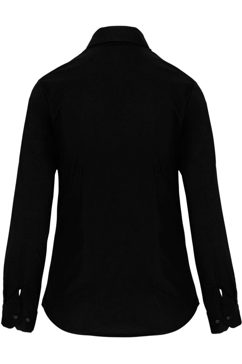 Chemise coton / élasthanne manches longues femme
