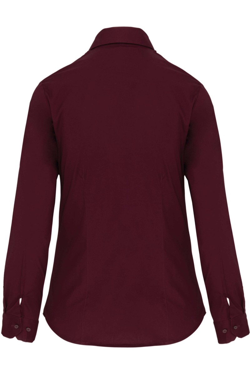 Chemise coton / élasthanne manches longues femme
