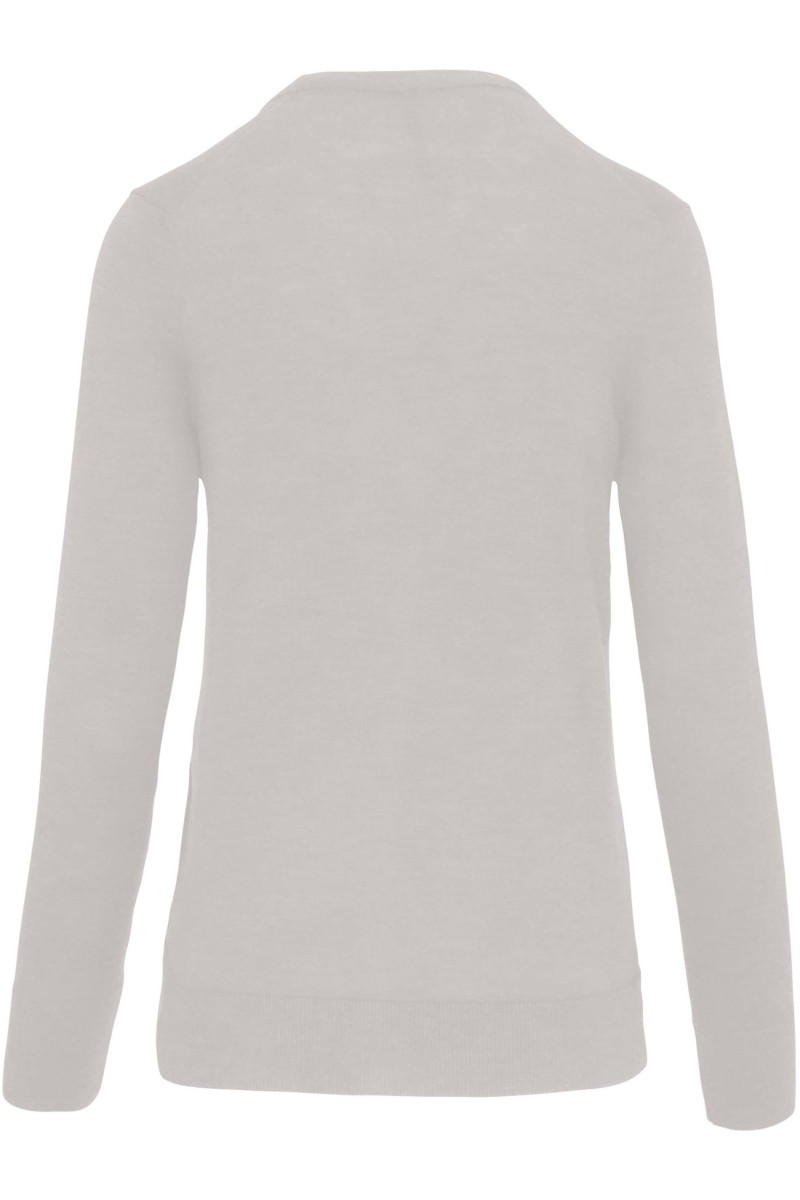 Pullover mérinos col V femme