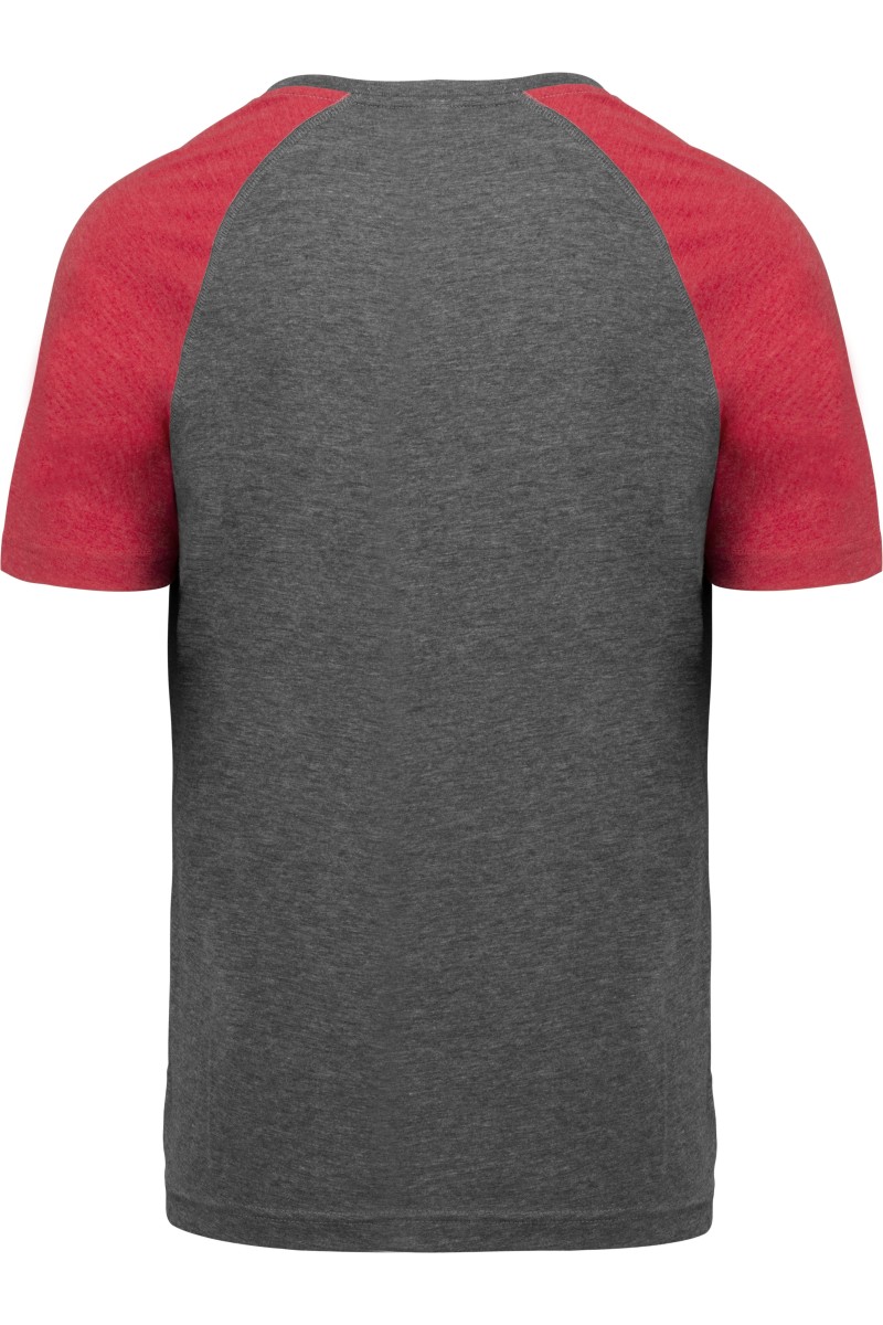 T-shirt triblend bicolore sport manches courtes unisexe