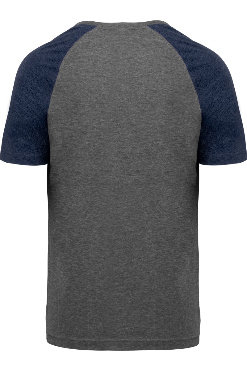 T-shirt triblend bicolore sport manches courtes unisexe