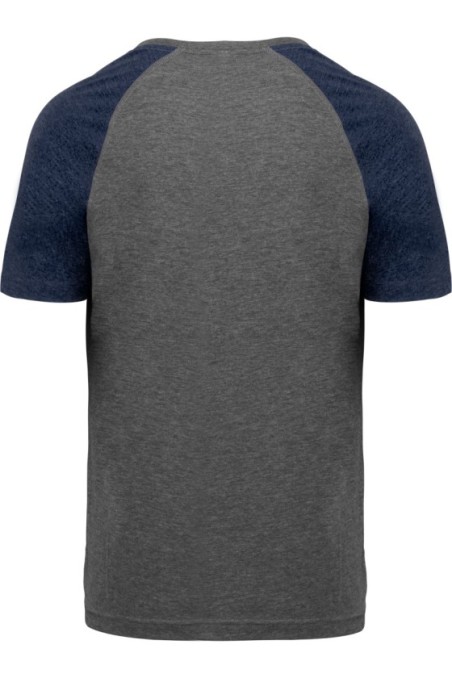 T-shirt triblend bicolore sport manches courtes unisexe