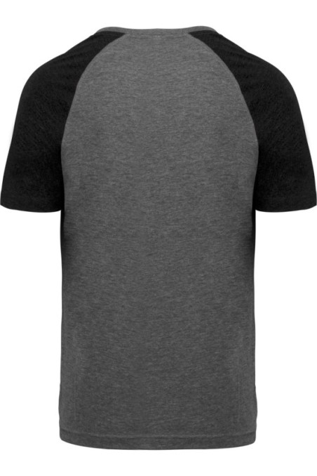 T-shirt triblend bicolore sport manches courtes unisexe