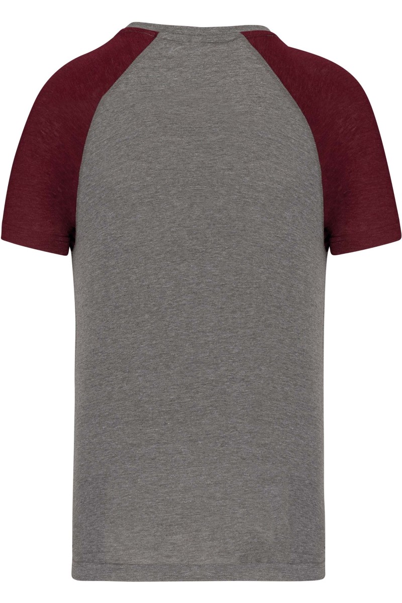 T-shirt triblend bicolore sport manches courtes unisexe