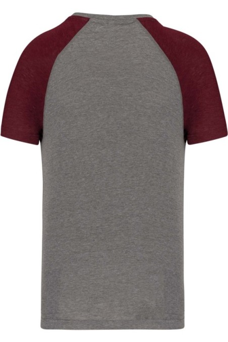 T-shirt triblend bicolore sport manches courtes unisexe