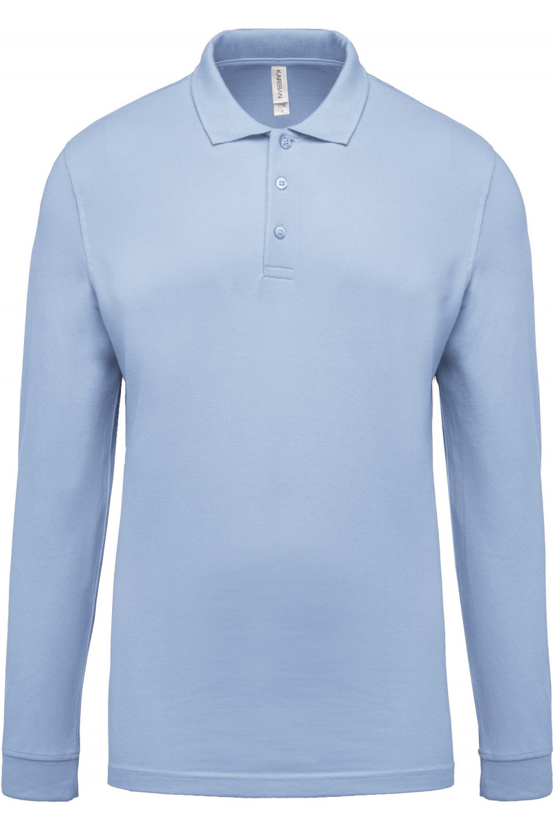 Polo piqué manches longues homme