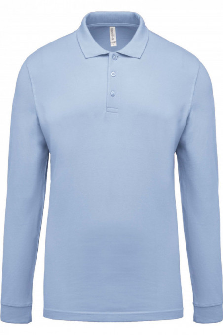 Polo piqué manches longues homme