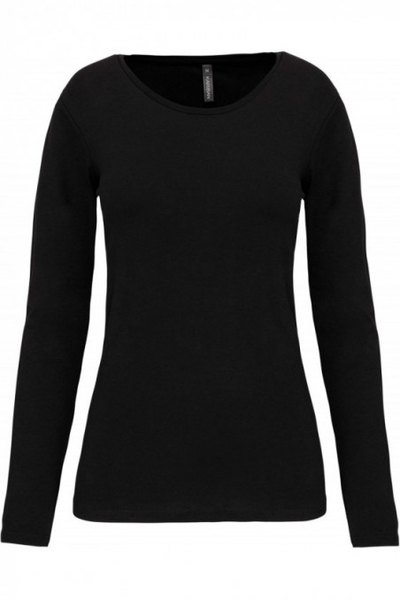T-shirt col rond manches longues femme