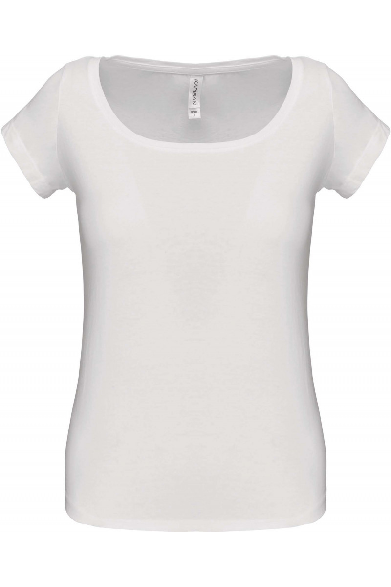 T-shirt col bateau manches courtes femme