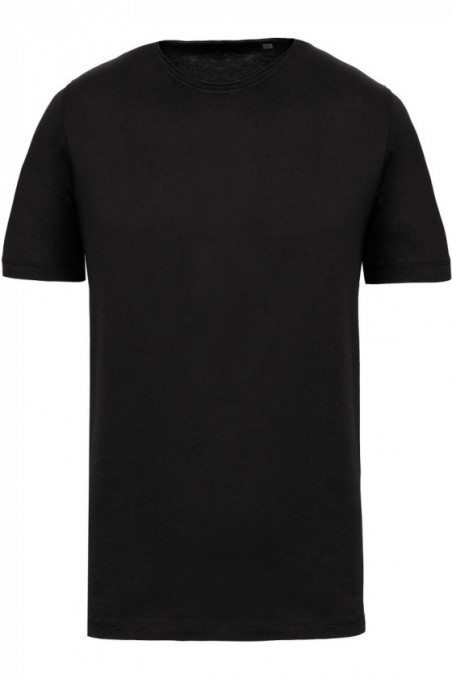 T-shirt Bio col à bords francs manches courtes homme
