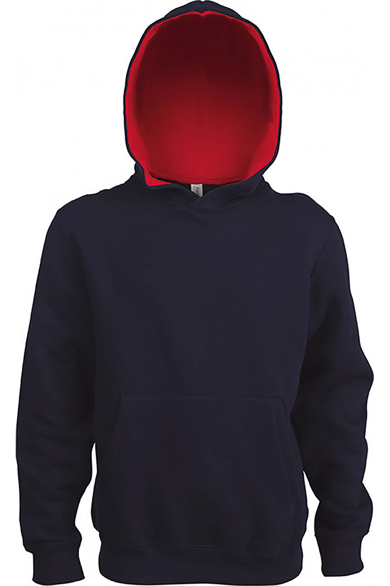 Sweat-shirt capuche contrastée enfant