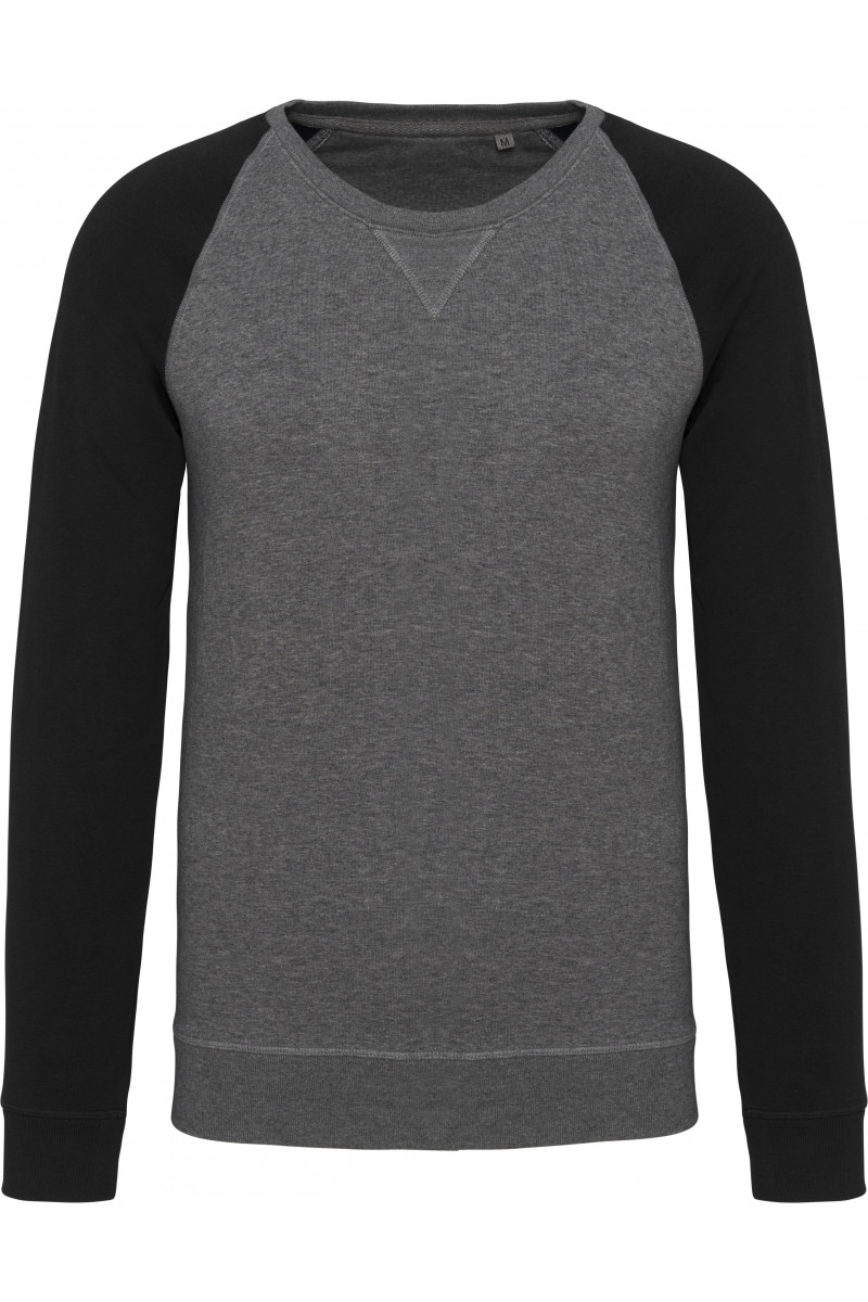 Sweat-shirt Bio bicolore col rond manches raglan homme