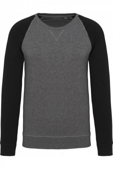 Sweat-shirt Bio bicolore col rond manches raglan homme