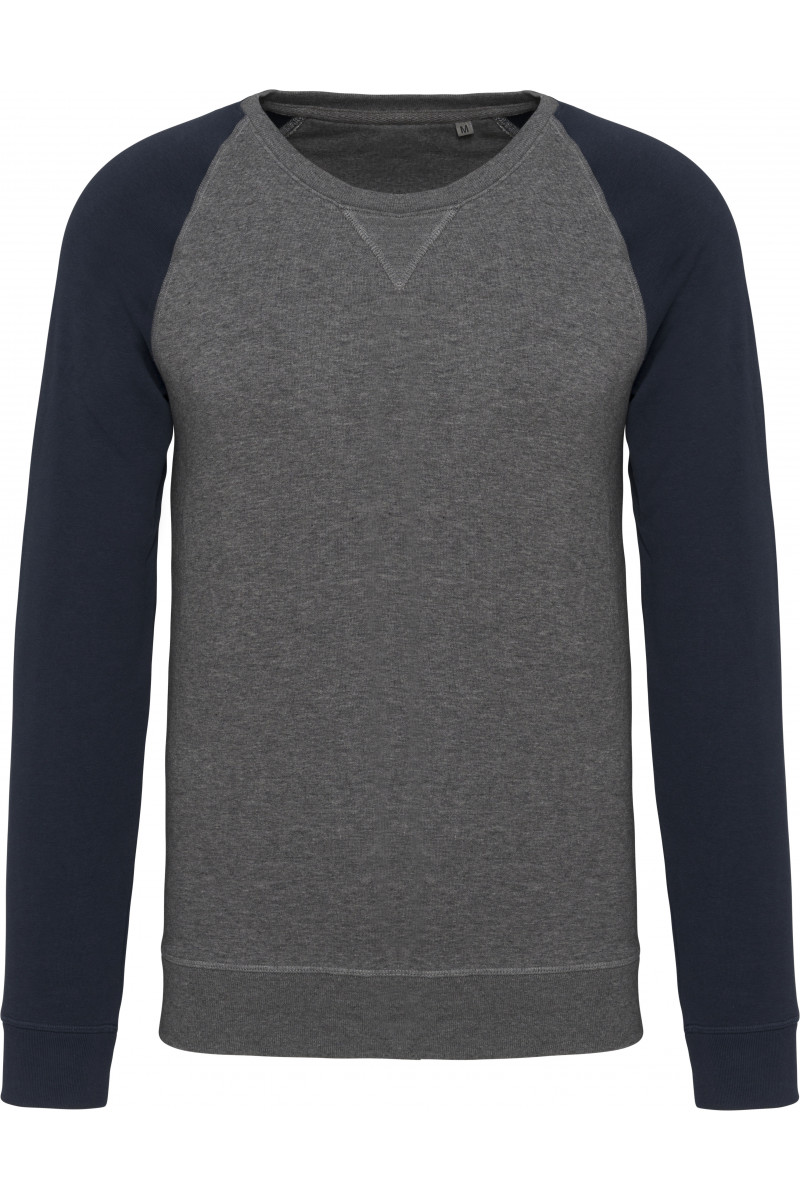 Sweat-shirt Bio bicolore col rond manches raglan homme
