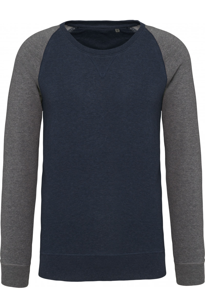 Sweat-shirt Bio bicolore col rond manches raglan homme