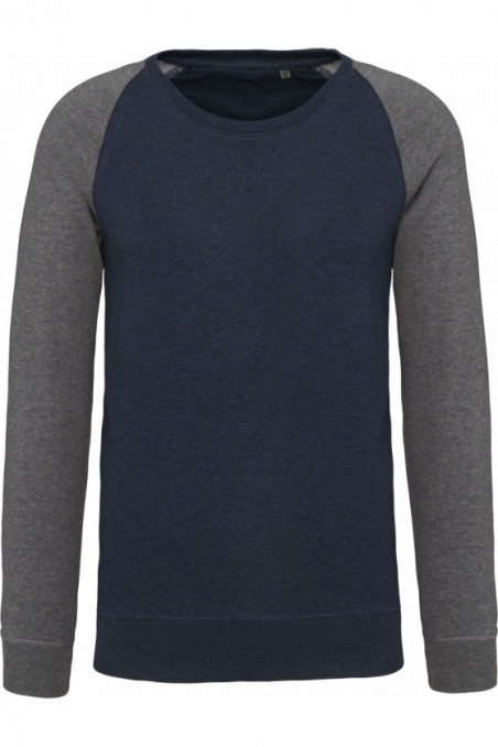 Sweat-shirt Bio bicolore col rond manches raglan homme