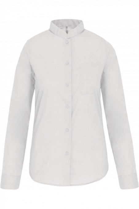 Chemise col mao manches longues femme