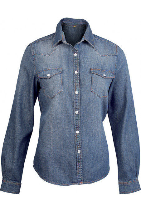 Chemise denim manches longues femme