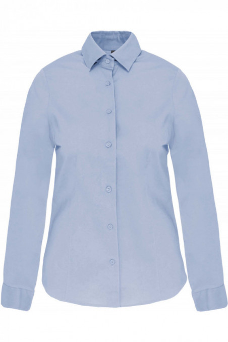 Chemise coton / élasthanne manches longues femme