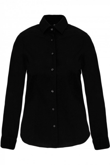 Chemise coton / élasthanne manches longues femme