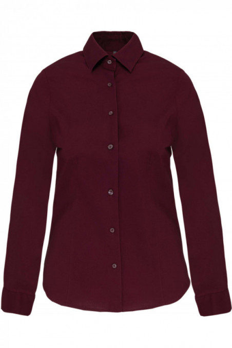 Chemise coton / élasthanne manches longues femme