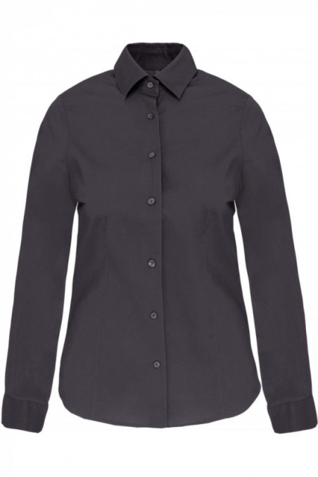Chemise coton / élasthanne manches longues femme