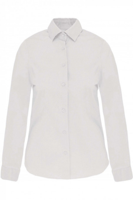 Chemise coton / élasthanne manches longues femme