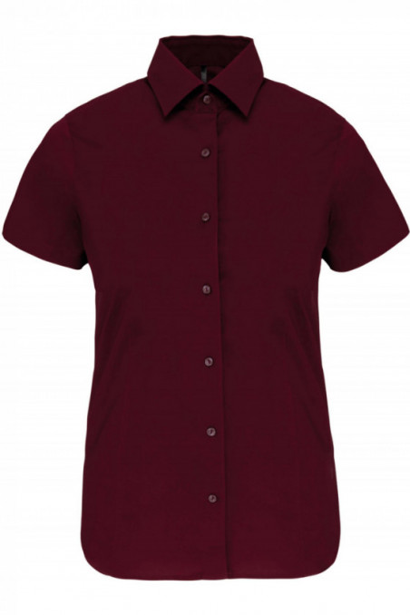Chemise coton / élasthanne manches courtes femme