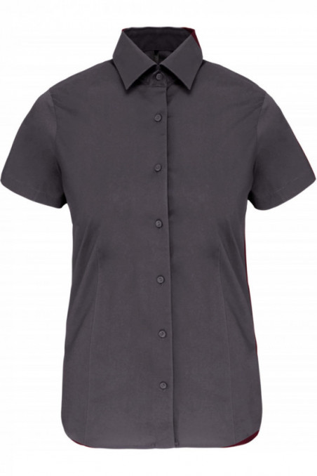 Chemise coton / élasthanne manches courtes femme