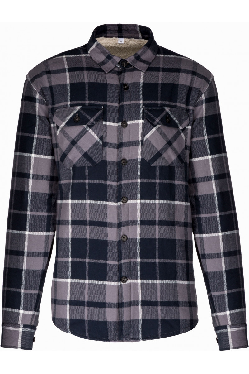 Surchemise à carreaux doublée sherpa homme